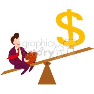   teeter totter money value dollar suits suit business briefcase briefcases  Business022.gif Clip Art Business 