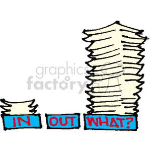   files file folder folders documents document paper papers business office in out tray stack stacked stacks  IN&OUT&WHATTRAYS01.gif Clip Art Business 