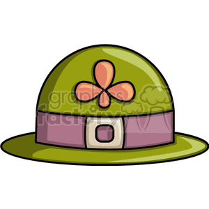 Leprechaun hat with a clover clipart. Commercial use image # 137505