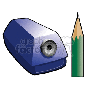 pencil pencils sharpener sharpeners  PENCIL&SHARPENER.gif Clip Art Education back to school supplies tools sharp lead wood electric battery operated writing cartoon