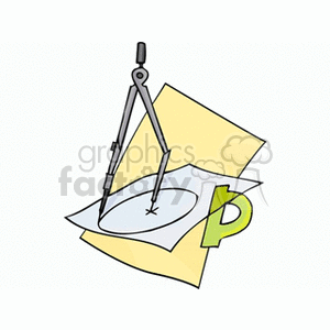 Cartoon protractor with a perfect circle clipart. Royalty-free image # 138673