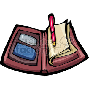 Cartoon checkbook clipart. Commercial use image # 138719