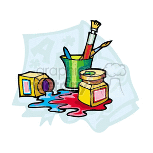Cartoon spilled paints  clipart. Royalty-free image # 138723