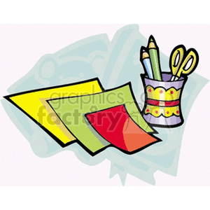 Classroom art supplies clipart. Commercial use image # 138783