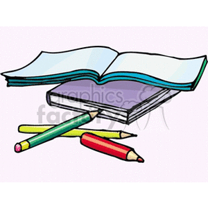 Books and pencils clipart. Commercial use image # 138785