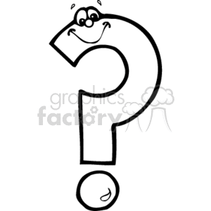 Black and white outline of a question mark clipart. Royalty-free image # 139270