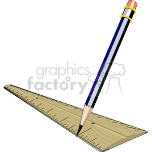 Pencil and ruler clipart. Royalty-free image # 139677