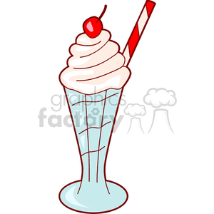   ice cream food snack snacks junkfood sundae straw glass cherry cherries straws cup cups Clip Art Food-Drink 