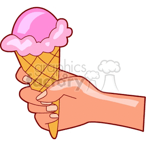   ice cream food snack snacks junkfood cone cones hand hands  icecream800.gif Clip Art Food-Drink 