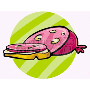   sausage meat food slices  kolbaska2.gif Clip Art Food-Drink 