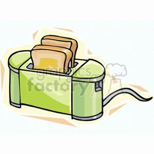 Two slices of toast in an electric toaster