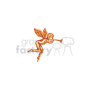 Flying Angel Blowing a Horn Right clipart. Commercial use image # 142899