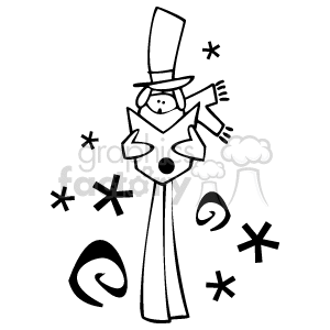 Black and White Single Male Christmas Caroler clipart. Commercial use image # 143353