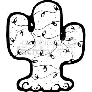 black and white cactus decorated for Christmas clipart. Royalty-free image # 143474