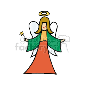 christmas_angel2_with_star clipart. Commercial use image # 143979