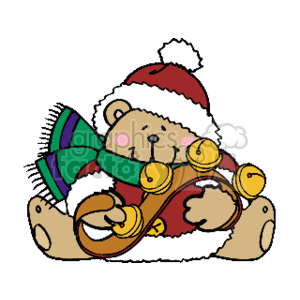 b_t_bear_2__w_jingle_bell_strap clipart. Commercial use image # 143999