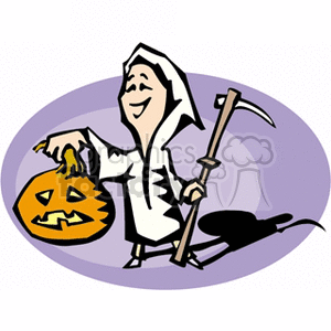   halloween pumpkin pumpkins grim reaper reapers Clip Art Holidays Halloween 