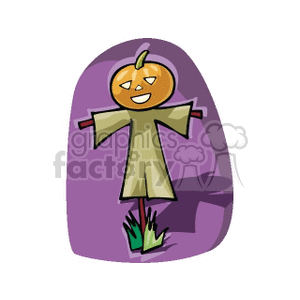 Scarecrow with a pumpkin for a head clipart. Royalty-free image # 144630