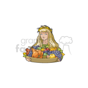   thanksgiving holidays fruit lady ladies girl girls food  lady_050c.gif Clip Art Holidays Thanksgiving 