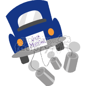 Just Married car with cans clipart. Royalty-free image # 146138