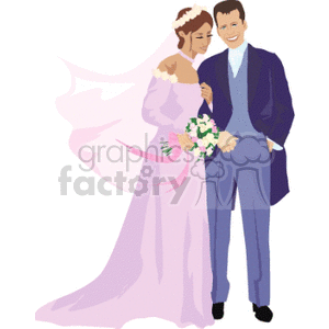 bride and groom together  clipart. Commercial use image # 146140