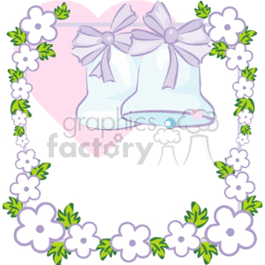 blue wedding bells with a flower border  clipart. Royalty-free image # 146220