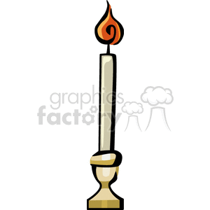 Silver candle in gold holder clipart. Royalty-free image # 146390