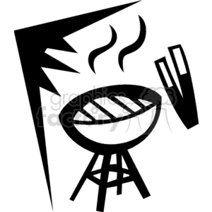 BBQ grill with tongs clipart. Commercial use image # 146620