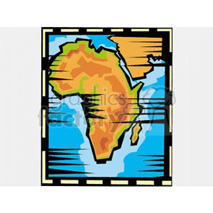 clipart - Colored map of Africa.