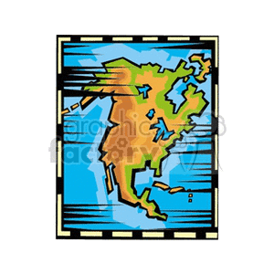Map of North America clipart. Royalty-free image # 149149