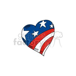 Heart with a USA design on it clipart.