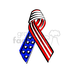 A patriotic ribbon with stars and stripes