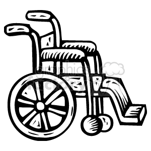 clipart - black and white wheelchair .