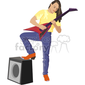 guy playing an electric guitar clipart. Royalty-free image # 150136