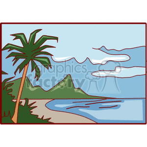   beach ocean bay summer vacation travel nature water palm tree trees tropical  beach407.gif Clip Art Nature 