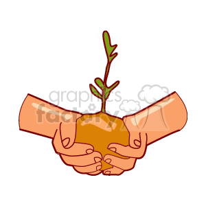 hands holding a tree sprout animation. Royalty-free animation # 150936