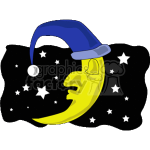 sleeping moon clipart. Royalty-free image # 150961