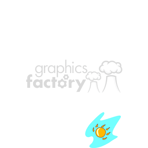 Small sun in blue raindrop clipart. Commercial use image # 151026