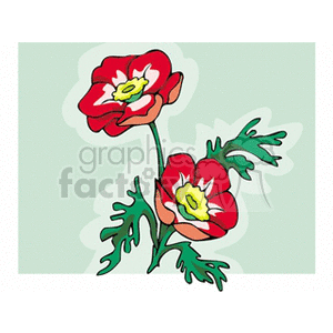 Red pansy plant clipart. Commercial use image # 151789