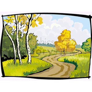   fall tree trees road roads trail trails country forest hunting autumn seasons  autumn11.gif Clip Art Nature Seasons 