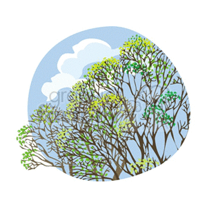 Trees with a cloudy sky clipart. Commercial use image # 152590