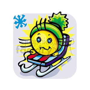 The sun sledding clipart. Commercial use image # 152599
