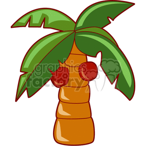 tree trees palm tropical  palmtree201.gif Clip Art Nature Tree cartoon coconut coconuts beach island vacation 