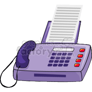 purple fax machine clipart. Commercial use image # 153568