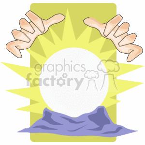 two hand over a magic ball clipart. Commercial use image # 153633