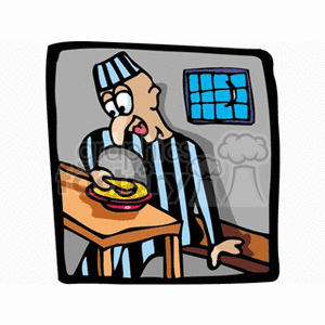   jail prison inmate prisoner criminal crook waste crime justice cell man guy people cartoon Clip Art People 