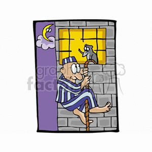   jail prison inmate prisoner criminal crook time waste crime justice escape climb climbing inmates man guy people cartoon Clip Art People 