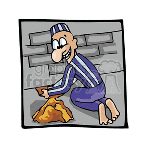 prisoner escaping from jail clipart.