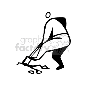   digger digging dig shovel man guy people searching search hole holes dirt Clip Art People 