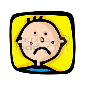 A sad cartoon boy clipart. Commercial use image # 154130